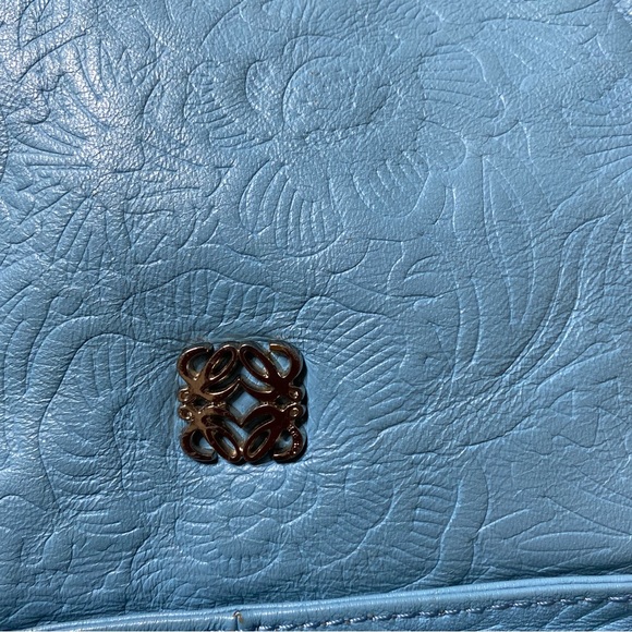 LOEWE Flamenco Sly blue  Leather Shoulder Bag - Picture 3 of 16